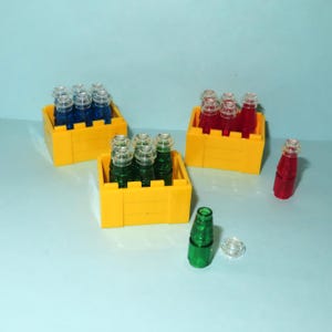 Caisse de boissons gazeuses, bouteilles de champagne, emballages empilables, eau aromatisée, expédition - *Fabriqué en briques Lego