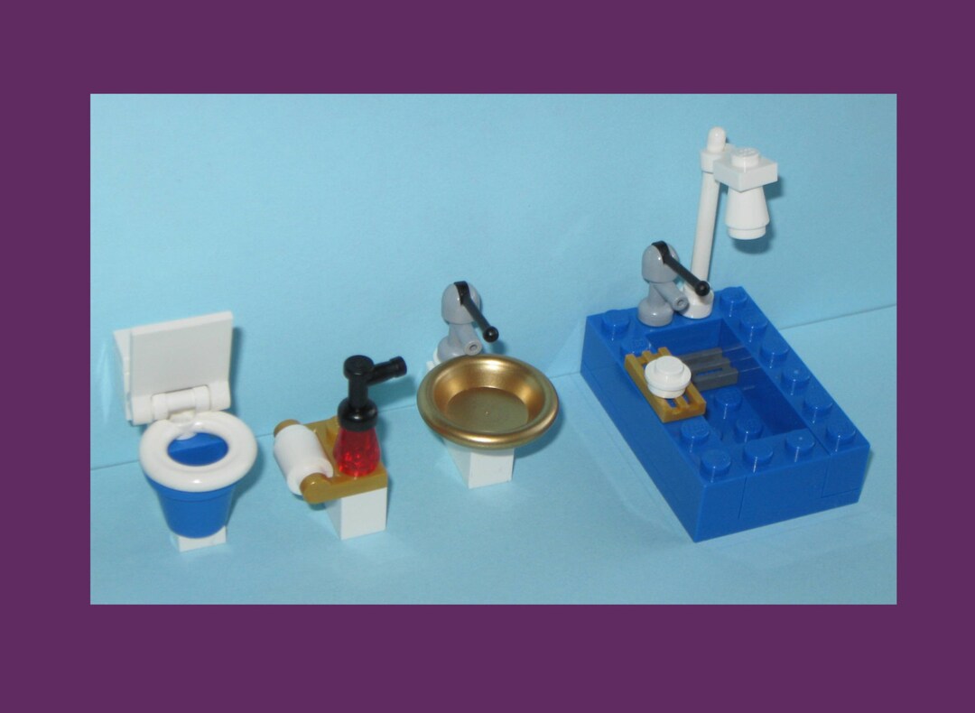 Custom Bathroom Fixture Sets toilet, Toilet Paper W Holder, Sink, Tub/shower no Minifigures Etsy