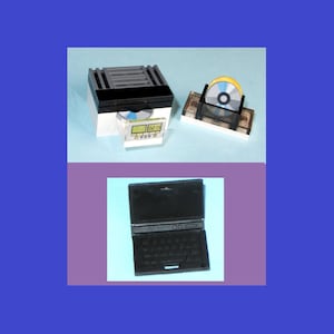 Miniature Custom CD Tv DVD Blue Ray Player - Diskhalter & Laptop Computer Set IT    