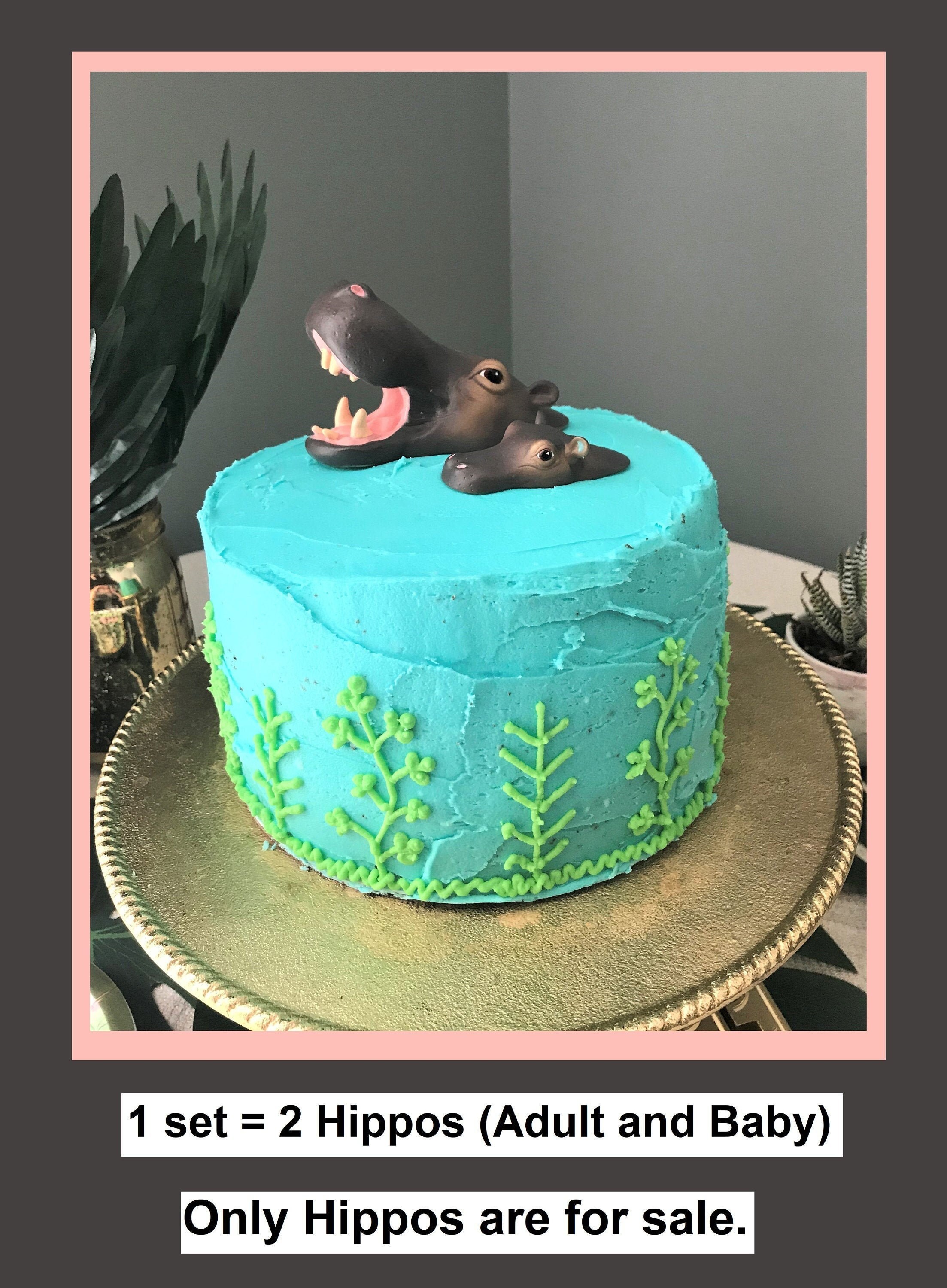 Hippo Cake Top Topper Hippopotamus Maman Ou Papa Bebe Etsy