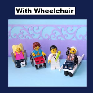 Hospital Emergency Room Ambulance Handicap Crutches Broken Leg Head Injury Ski Accident Doctor Shot Stretcher Wheelchair -Made of Lego Brick