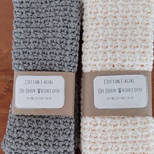 Farmhouse Style, Hand Crocheted Cotton, Reusable, Washcloths For Face Or Body, Dishcloths