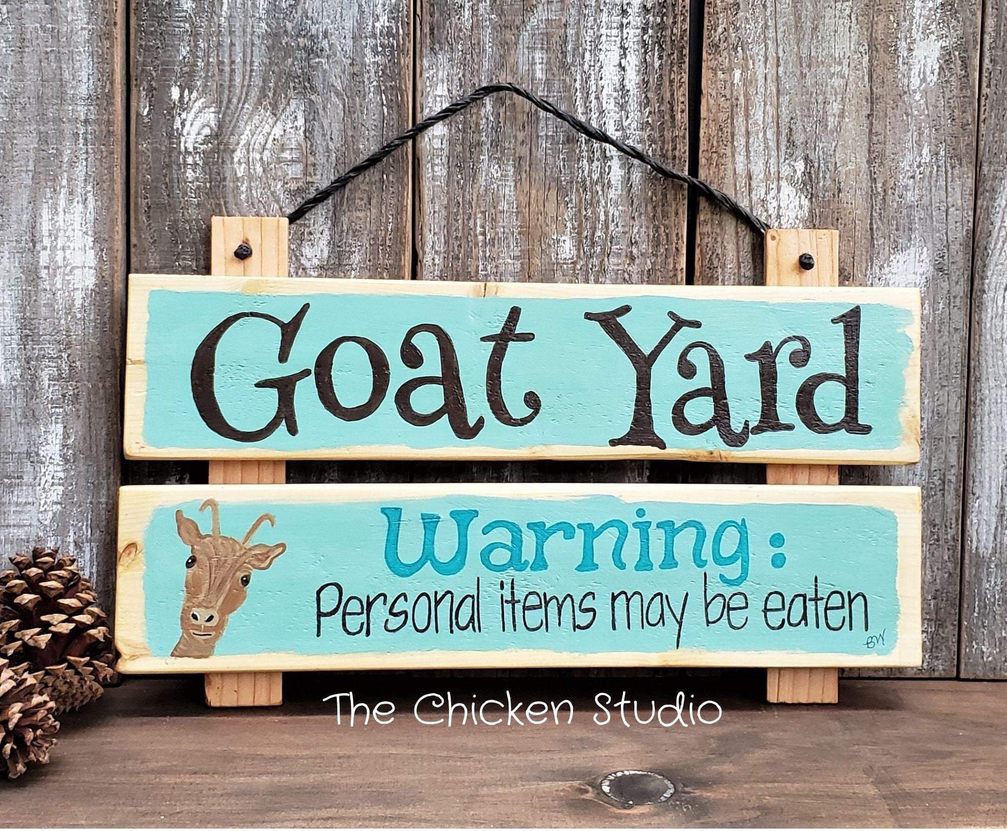 Goat Yard Goat Sign Funny Goat Farm Sign Outdoor sign Etsy