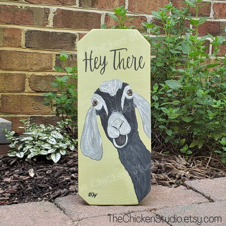 Goat sign wood art Hey free shipping goat décor farm Etsy
