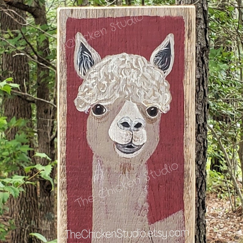 farmhouse décor alpaca Alpaca painting wood art small wall hanging farm animal hand painted gifts original reclaimed wood farmhouse décor alpaca Alpaca painting wood art small wall hanging farm animal hand painted gifts original reclaimed wood