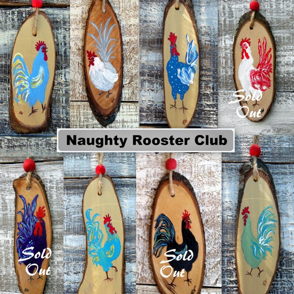 Naughty Rooster Club, Chicken Decor, Roosters, Chicken Ornaments, Rooster Ornaments, Chicken Ornament, Farmhouse, Gift