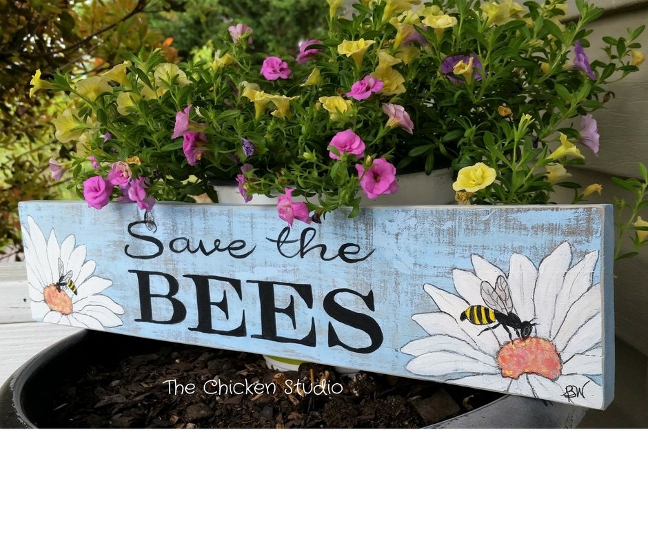 Save the Bees Bee Sign Apiary Sign Organic Garden Bee Etsy