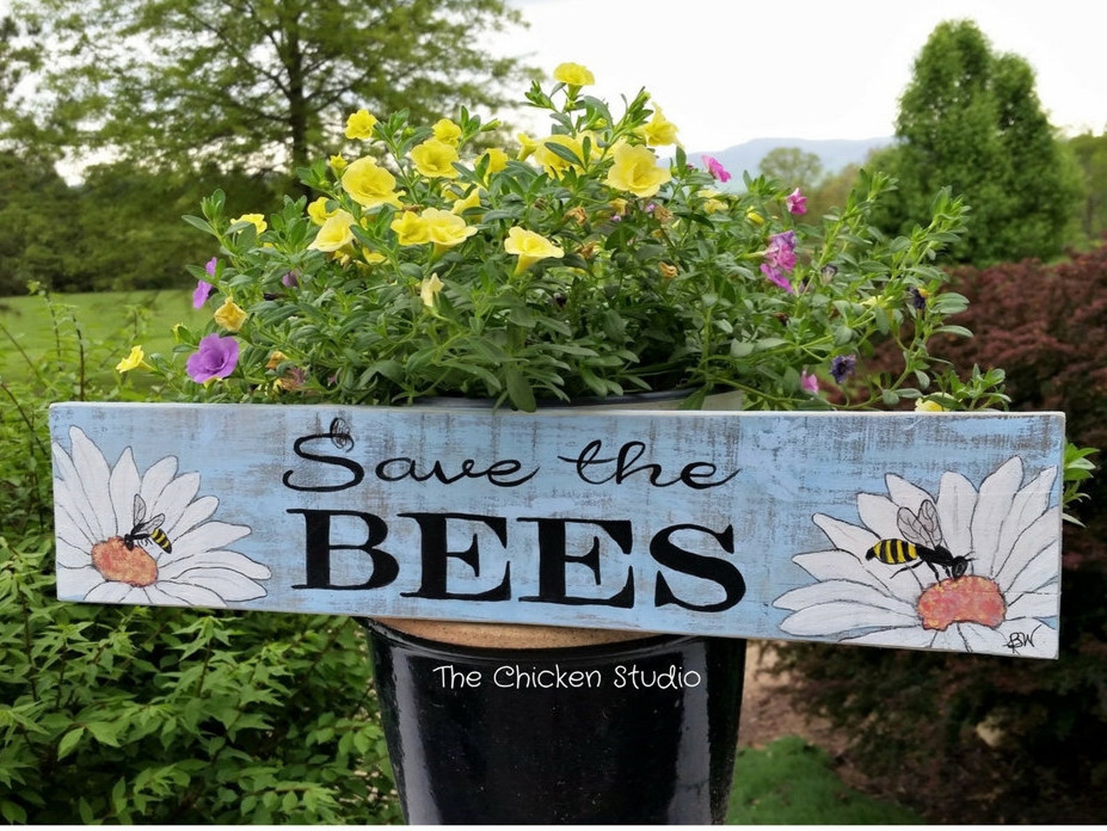 Save the Bees Bee Sign Apiary Sign Organic Garden Bee Etsy