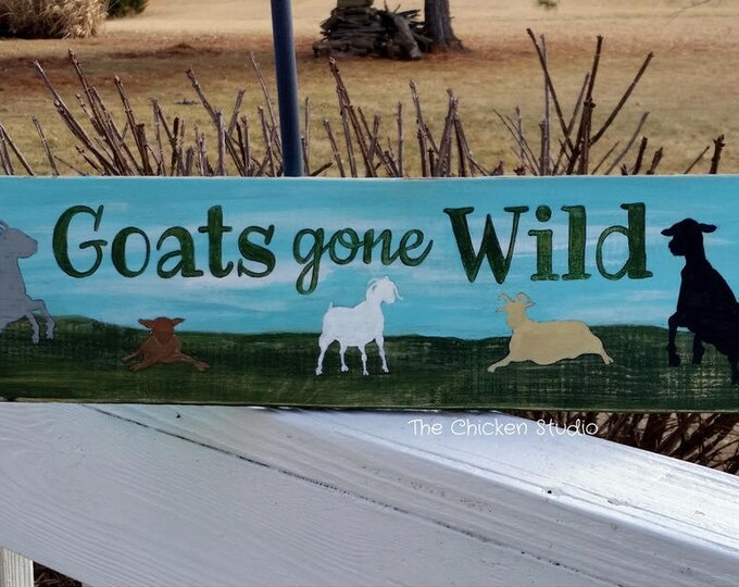 Goat Sign Goats Gone Wild Farm Sign Reclaimed Wood Goats - Etsy