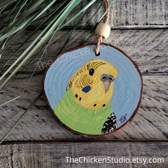 Budgie Ornament Budgerigar Blue Yellow Green Christmas | Etsy