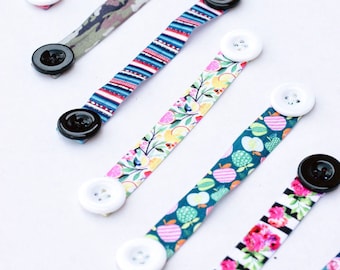 Ear Savers for Face Masks- Comfortable Mask Extenders- Stretch Mask Holder’s -Face Mask Button Straps- Ear Guards, Headband with Buttons