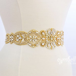 Extra Wide 3 Inch Gold Bridal Belt