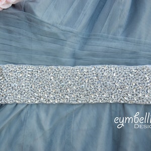 Full Length Crystal Bridal Belt with Clasp Closure, Three 3 inch Rhinestone Bridal Belt-Embellished sash-Bridal Accessory- pageant belt B149