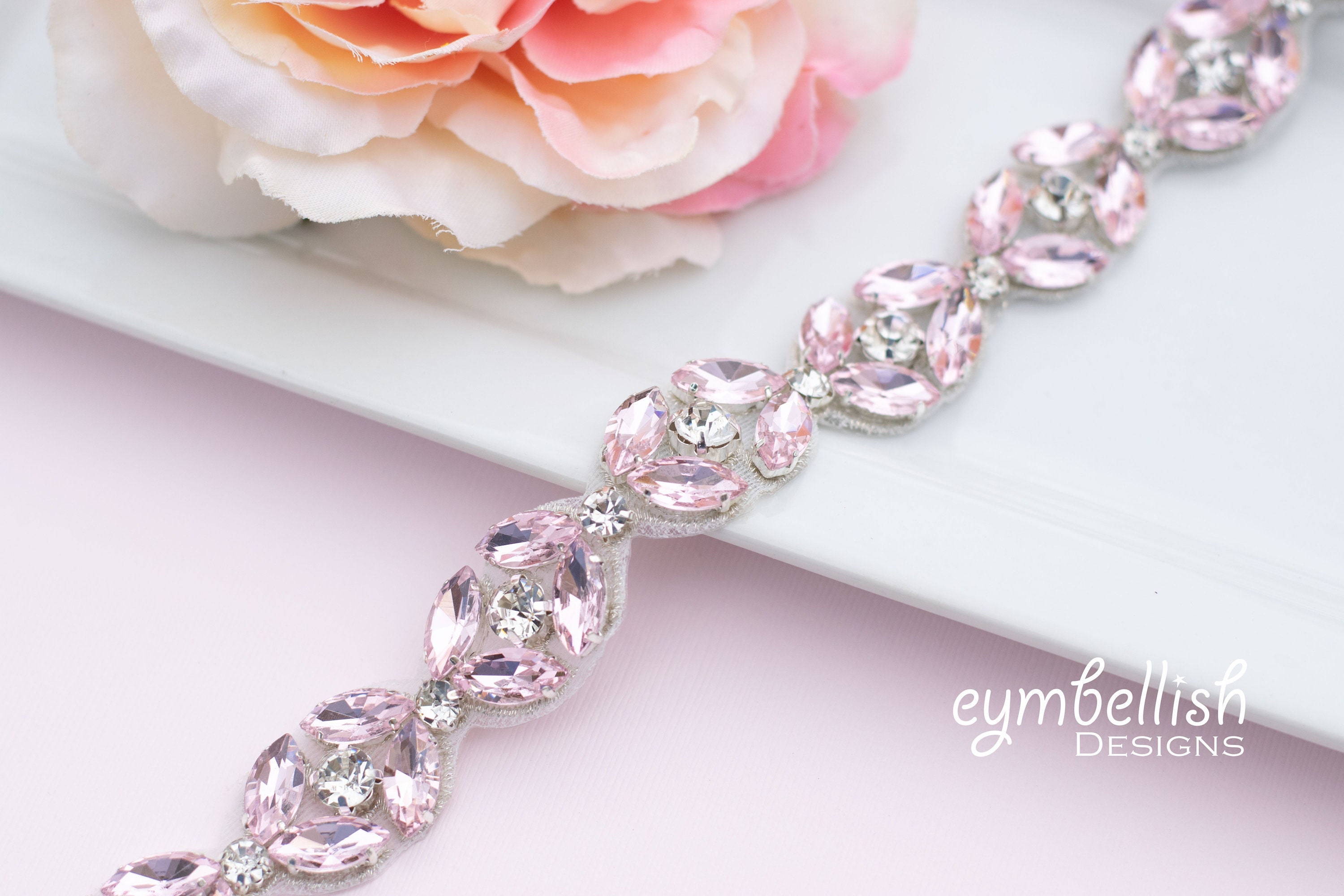 Pink Rhinestone Belt - Etsy