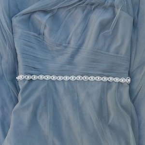 Custom Thin Silver Crystal and Pearl Rhinestone Belt Bridal Belt or pearl Bridesmaids Belt Pearl Bridal Belt Pearl Sash-EYM B036 Pearl image 4