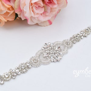 Custom Custom Crystal Rhinestone Bridal Belt with Clasp- All the Way Around Bridal Belt with pearl- Rhinestone Belt- Wedding Accessories