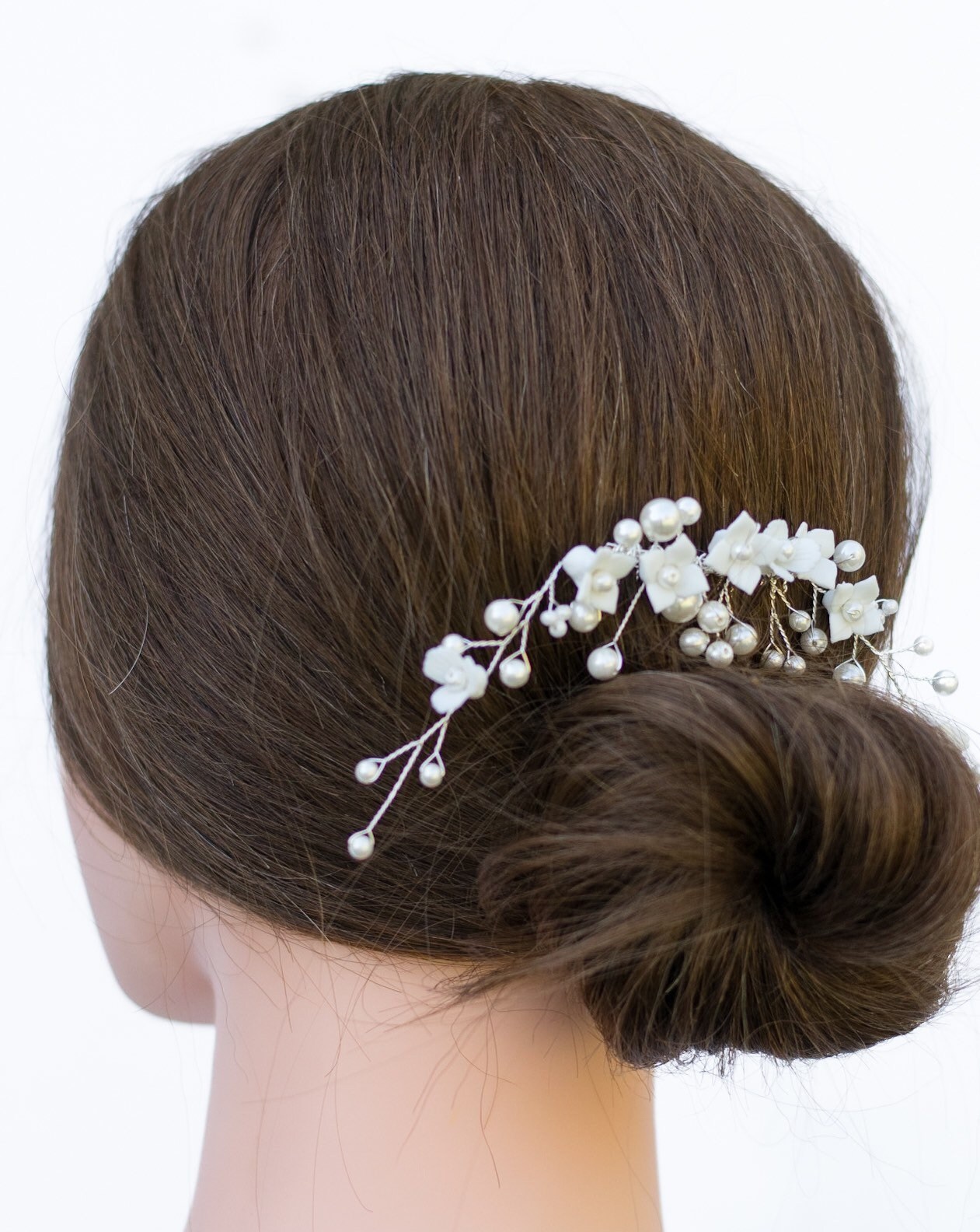 Bridal Hair Comb - Vintage Wedding Hair Piece With Pearl and 