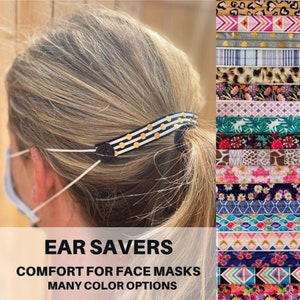 Ear Savers for Face Masks- Comfortable Mask Extenders for PPE- Stretch Mask Holder’s -Face Mask Button Straps- Ear Guards Buttons