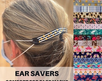 Ear Savers for Face Masks- Comfortable Mask Extenders for PPE- Stretch Mask Holder’s -Face Mask Button Straps- Ear Guards Buttons