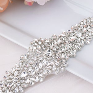 Silver Bridal Belt- Rhinestone Sash- Rhinestone Belts and sashes- Bridesmaids belt- Wedding Belt - Wedding Sash - Thin Wedding Belt- B028