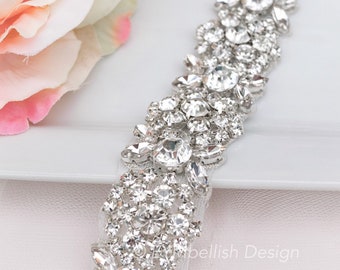 Crystal Bridal Belt – Rhinestone Wedding Dress Sash, Rose Gold or Silver