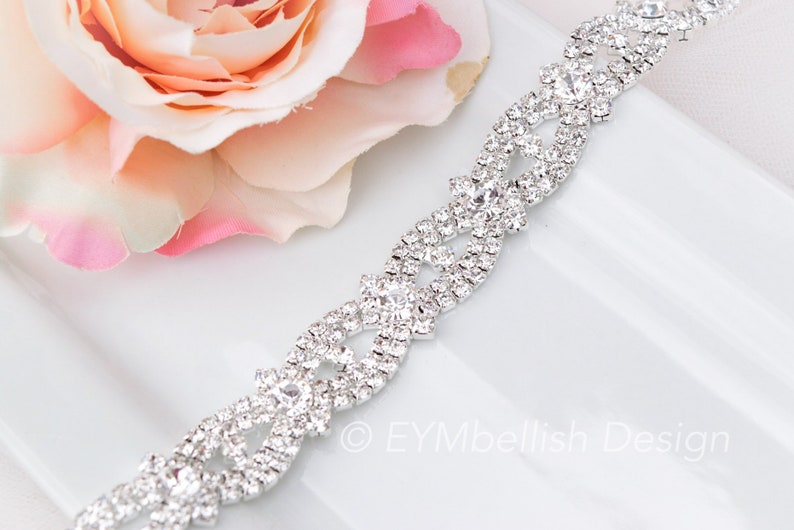 Thin Crystal Rhinestone Belt Bridal Belt Rhinestone Hair Band Bridesmaids Belt Bridal Sash EYM B003 image 6