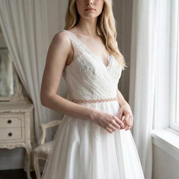 bridesmaid belts for dresses Thin Bridal Belt - Fitted Bridesmaids With Clasp Closure- Gold Wedding Sash- B001 Wedding dress