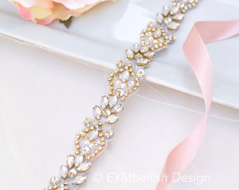 Opal bridal sash, Bridal belt B008, wedding belt