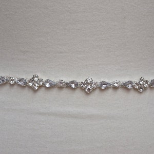 Custom Thin Rhinestone Belt- Bridal Belt -Bridal Belt or Bridesmaids Belt- Crystal Bridesmaid Belt- Wedding Bridal Sash - EYM B027