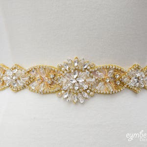 Custom Gold Bridal Belt with clasp- gold wedding dress Belt - wide Wedding Belt- All The Way Around Bridal Belt with Clasp- b105