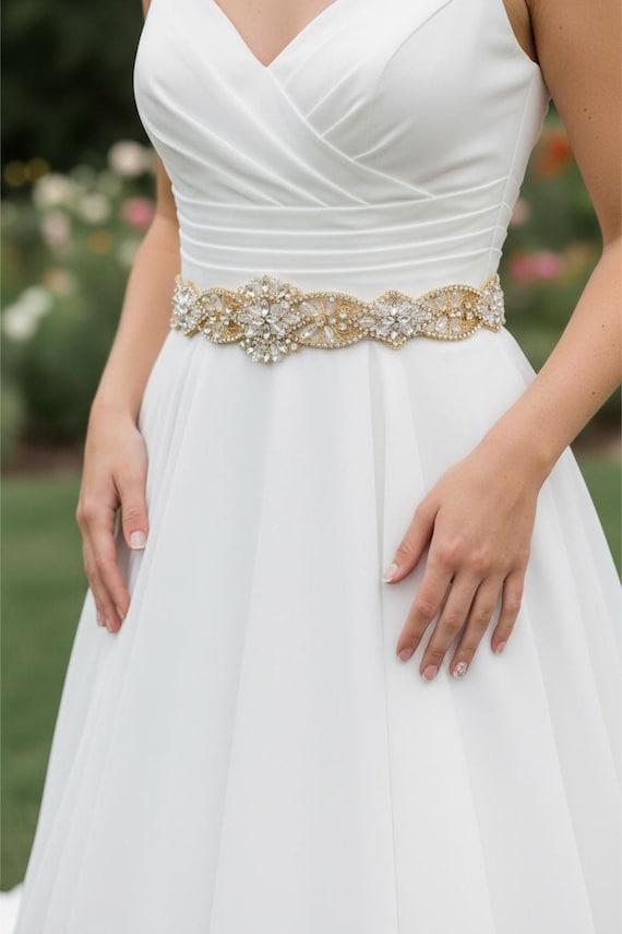 gold wedding dress belt Wedding Accessories main image 1