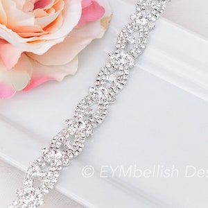 Thin Crystal Rhinestone Belt Bridal Belt Rhinestone Hair Band Bridesmaids Belt Bridal Sash EYM B003 image 7