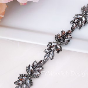 Black Bridal Belt - Black Bridesmaids Belt - Crystal Bridesmaid Belt - Wedding Sash - 1&quot; wedding belt - Bridal Sash - B050