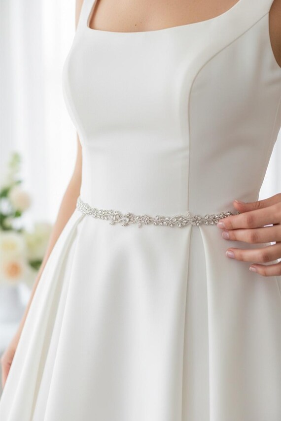 Leaf Vine Bridal Belt- All the Way Around Thin Vine Bridal  display picture 3