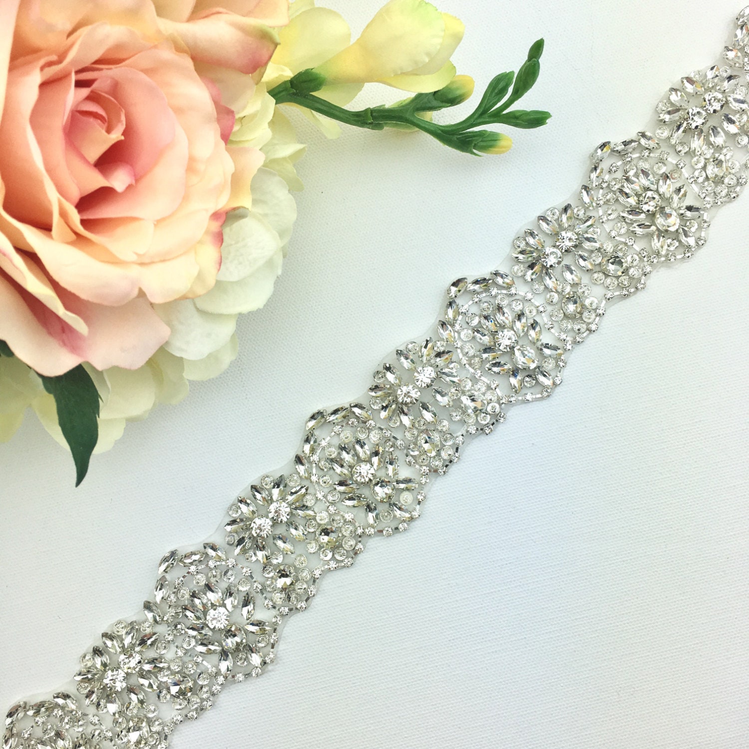 Rhinestone Bridal Belt Assort Crystal Wedding Dress Belt Bridesmaid Sash Belt... 17 Bridal Belts for Any Wedding Dress | Pearls, Crystals, Bows main image 2