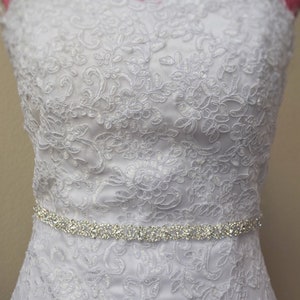 Thin Crystal Rhinestone Belt Bridal Belt Rhinestone Hair Band Bridesmaids Belt Bridal Sash EYM B003 image 3