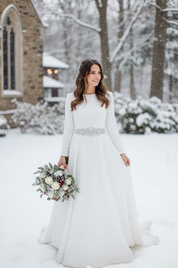 Cintura Da Sposa In Cristallo E Strass, Fatta A Mano, Con Nastri, 275 Cm, Accessorio Per Abiti Da Sposa - 2