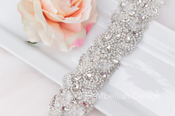 Rhinestone and pearl Embellished Belt 4 Pack Wedding Pearl Belt for Women Dress Rhinestone Bridal  main image 2