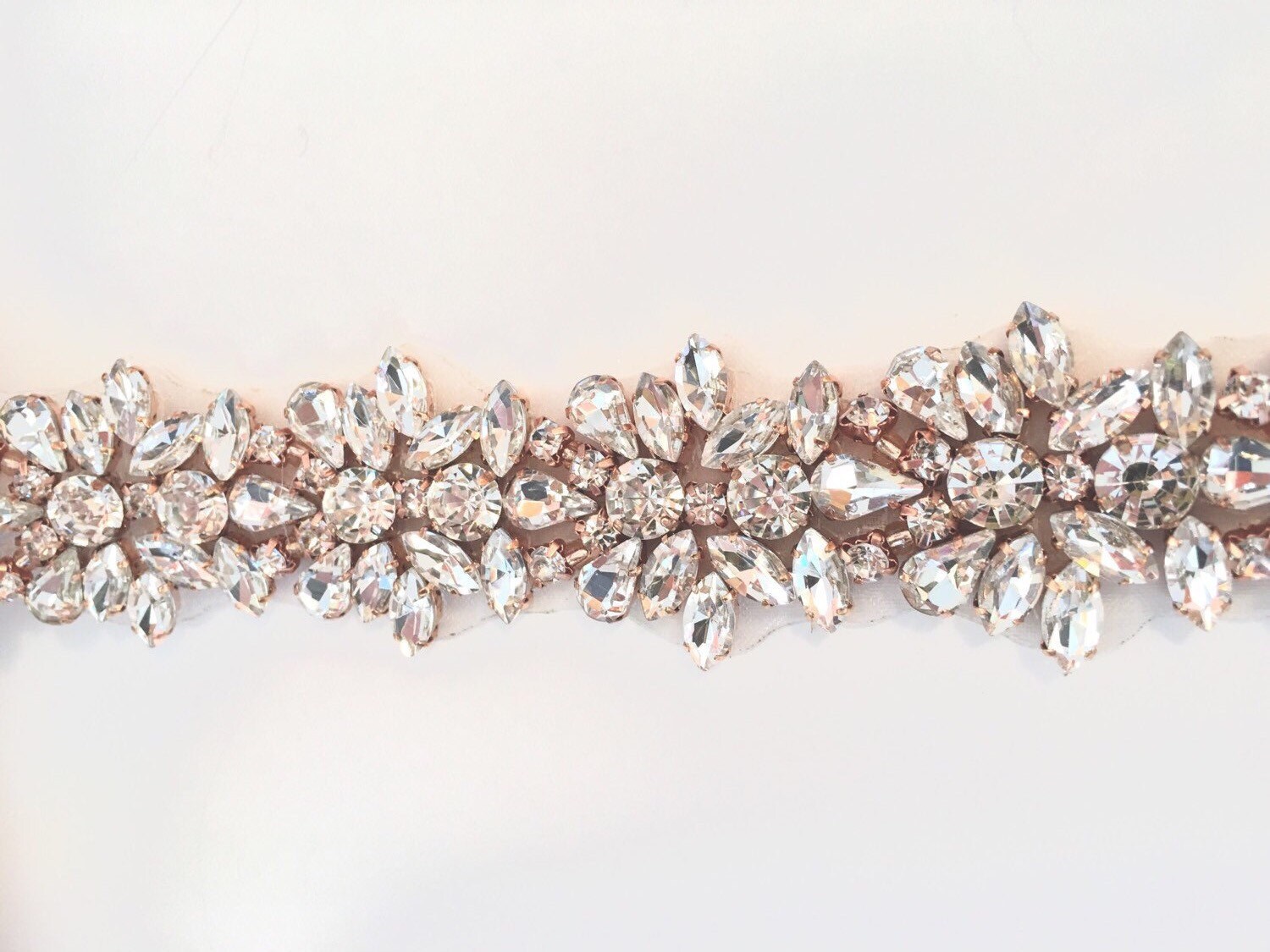Full Length Rose Gold Rhinestone Bridal Belt- All the Way Around Embellished Belt with Clasp-Rose Gold Bridal Sash-Thin Rhinestone Belt B014 Full Length Rose Gold Rhinestone Bridal Belt- All the Way Around Embellished Belt with Clasp-Rose Gold Bridal Sash-Thin Rhinestone Belt B014