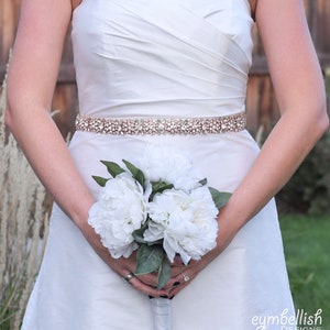 Full Length Crystal Rhinestone Bridal Belt- Rose Gold Bridal Belt with Clasp- All the Way Around with Clasp Closure- Wedding Belt EYM B116