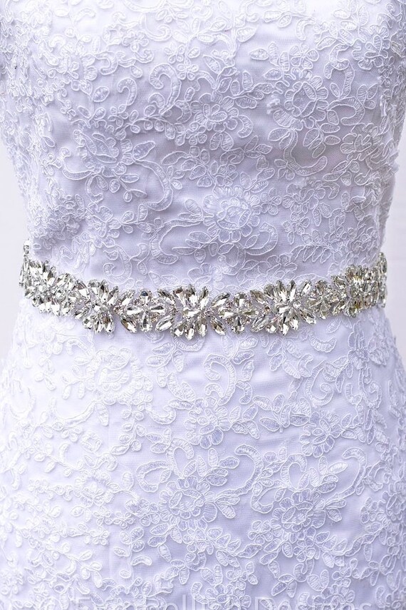 Changyeah Cintura da sposa in cristallo con strass, cinture da donna per feste, damigelle d'onore, fascia da sposa per donna, ballo di fine anno, argento