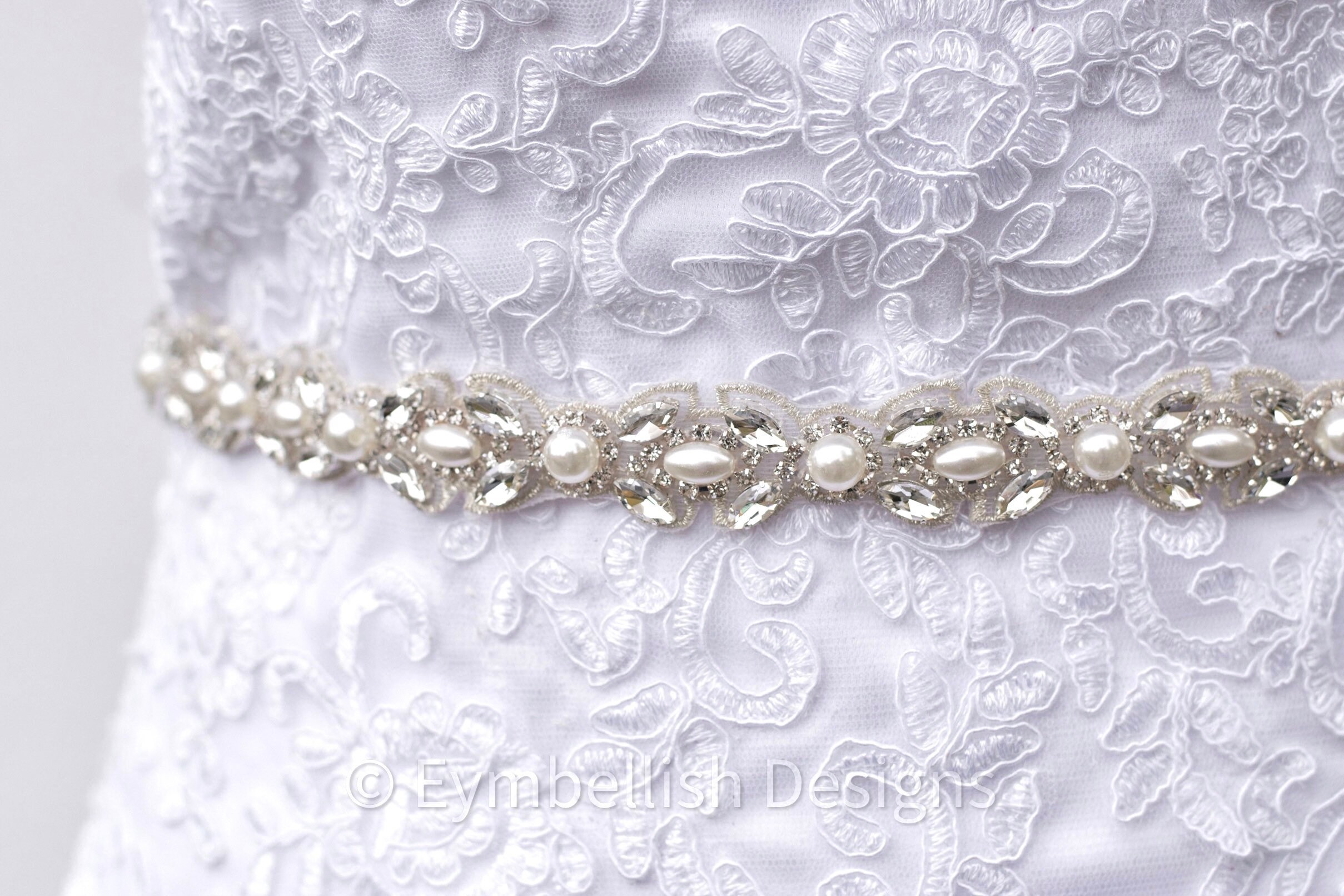 Full Length Crystal Rhinestone Bridal Belt With Clasp 