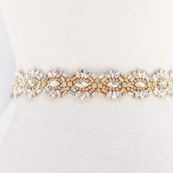 BRAND NEW Crystal Beaded Bridal Belt Crystal, Rhinestone & Pearl Bridal Belt Style: Miami, 33  main image 4