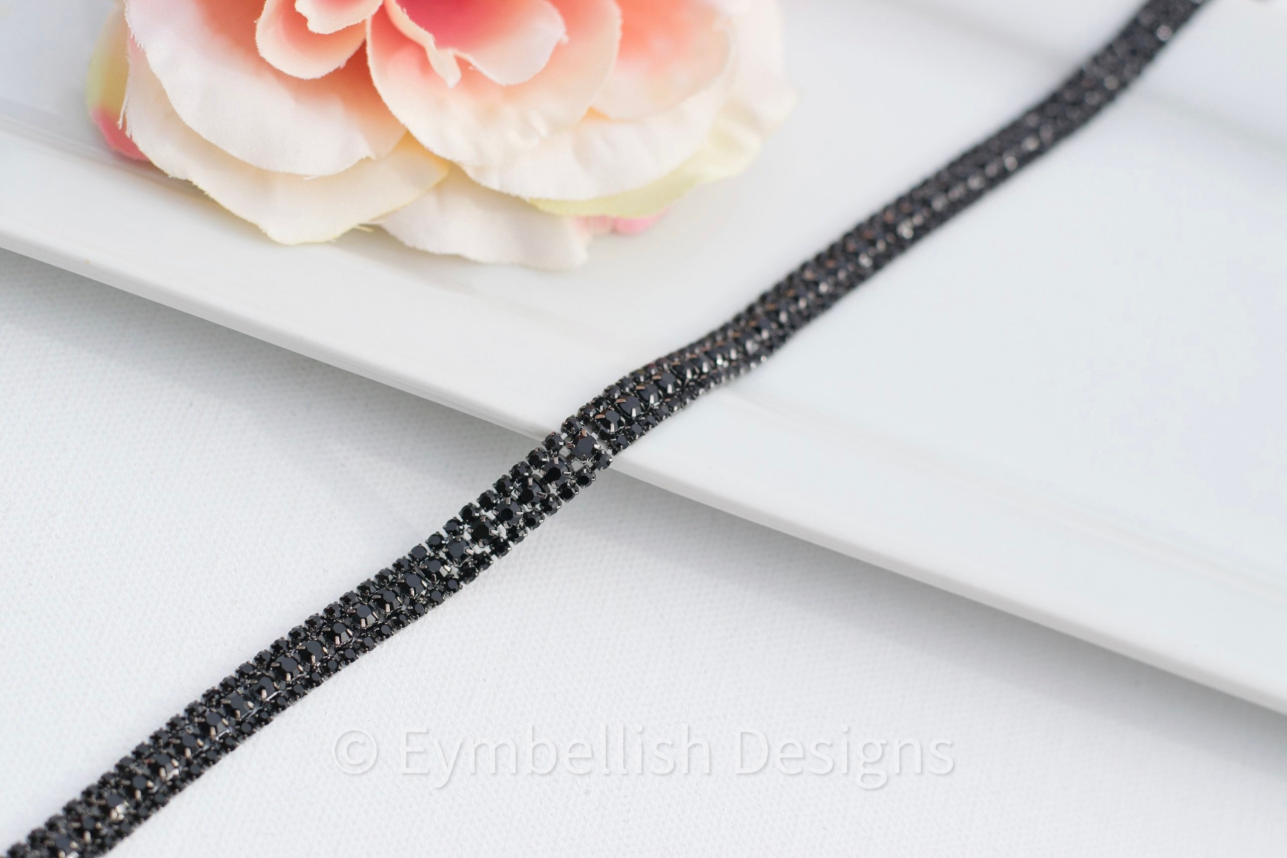 Black Rhinestone Belt - Etsy