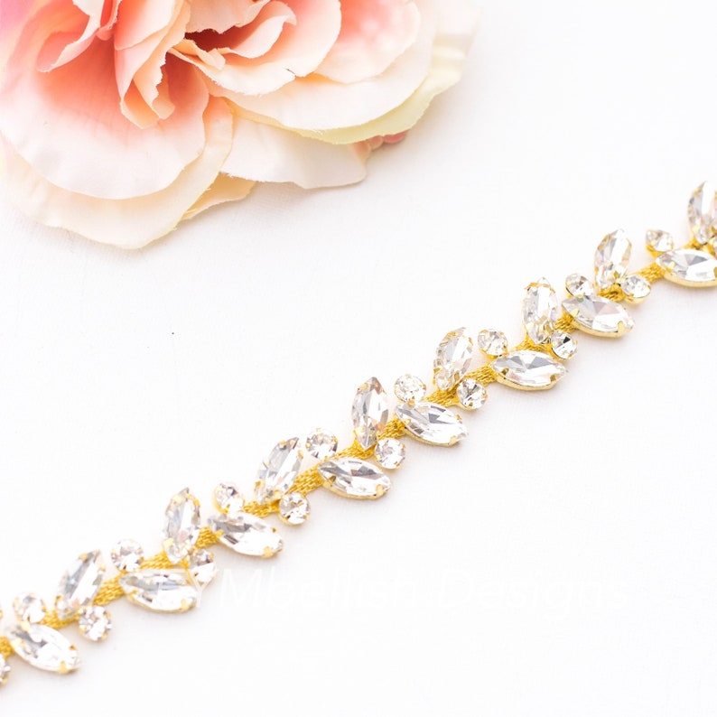Bridal Belt with Elastic Clasp Fitted rhinestone Bridal Sash crystal wedding belt with hook clasp leaf bridesmaids belt with elastic B034