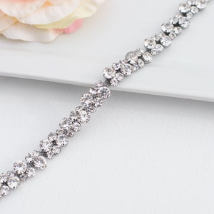 Black Metal Rhinestone Belt: Thin Crystal Wedding Sash for Bridesmaids Accessory