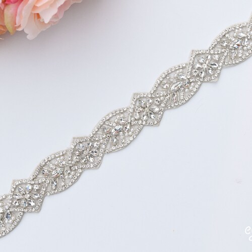 Full Length Rhinestone Bridal Belt- All the Way Around Embellished Belt with Clasp- Bridal shops Sash- Wedding Dress Belt