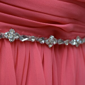 Custom Thin Rhinestone Belt Bridal Belt Bridal Belt or Bridesmaids Belt Crystal Bridesmaid Belt Wedding Bridal Sash EYM B027 image 3