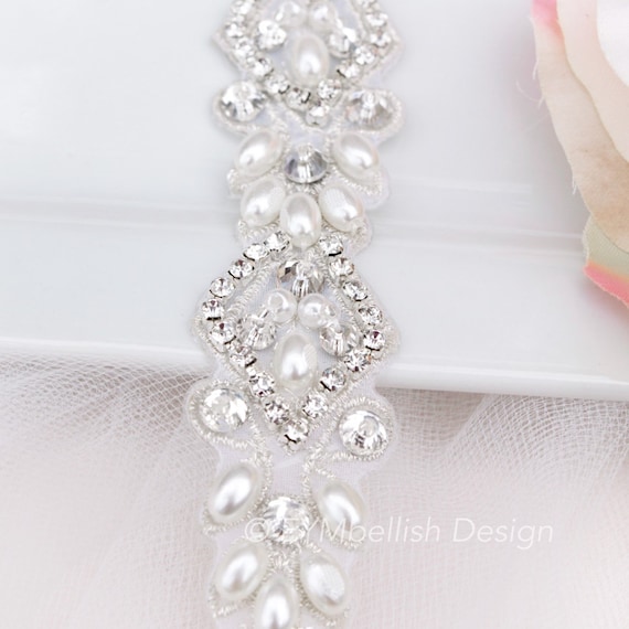 Pearl Bridal Belt With Clasp - Rhinestone Pearl Wedding Belt 