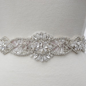 Rhinestone Belt with Clasp- Bridal Belt sash- Embellished beaded Belt- All The Way Around Bridal Wedding Belt with Clasp- Wedding Sash B105